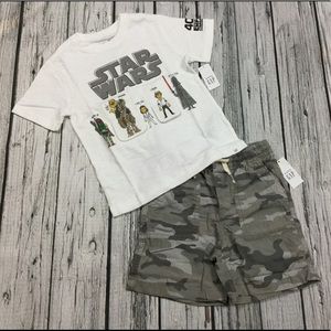 Gap Boys 4T Star Wars Shorts Outfit